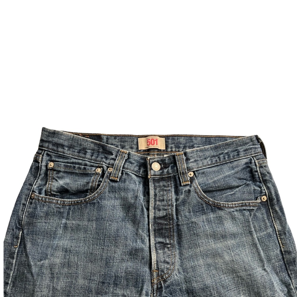 Levis 501 Original Straight Leg Jeans Mens 33x30 Blue Denim Button Fly 005010422 - Picture 11 of 16